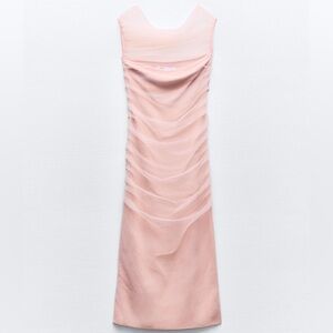 Zara Blush Pink Tulle Knit Dress